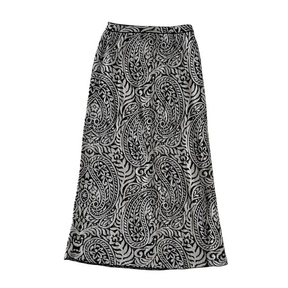 NWT Peruvian Connection Black and White 100% Pima Cotton Knit Maxi Skirt Wmns S - Picture 1 of 8